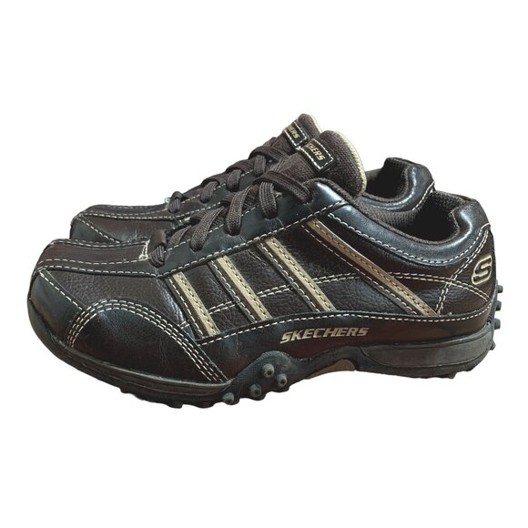 Skechers‎ Shoes Youth Boys Size 1 Brown Lace Up Low Top Hiking Sneaker 91658L - Picture 3 of 12